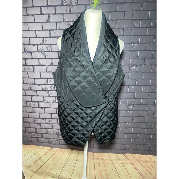 Soft Surroundings Black Crossover Snowline Puffer Vest XS - Picture 2 of 7